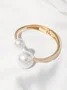 Elegant Asymmetrical Faux Pearl Cuff Bracelet