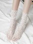 1pair Minimalist Breathable Lace Crew Socks