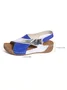 Casual Color Block Velcro Wedge Heel Sandals