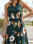 Women's Floral Design Chiffon Resort Dress