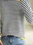 Loose Casual Striped Crew Neck T-Shirt