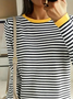 Loose Casual Striped Crew Neck T-Shirt