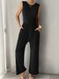 Crew Neck Casual Jumpsuit