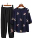 Floral Embroidery Casual Two-Piece Set