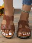 Plain Casual Pu Summer Sandal