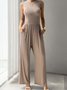 Crew Neck Casual Jumpsuit