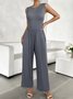 Crew Neck Casual Jumpsuit