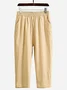 Plain Casual Cotton Pants