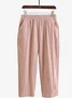 Plain Casual Cotton Pants