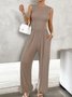 Crew Neck Casual Jumpsuit