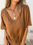 V Neck Casual Blouse