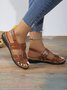 Plain Casual Pu Summer Sandal