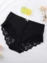 Plain Casual Cotton Lace Panty