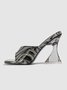 Abstract Print Clear Sculptural Heeled Mule Sandals