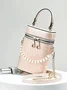 Elegant Crocodile Embossed Faux Pearls Beaded MIni Handbag with Detachable Crossbody Strap