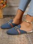 Casual Plain All Season Mesh Fabric Mules