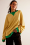 Women Oversized Color Block Long Sleeve Sweatshirt Casual Crew Neck Shirt Loose Fit Pullover Top Y2K Clothes