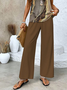 Women's Abstract Daily Going Out Two-Piece Set Brown Casual Summer Top With Pants Matching Set