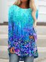 Crew Neck Floral Casual Loose T-Shirt