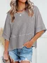 Casual Crew Neck Knitted T-Shirt