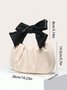 Color Block Pleated Bowknot Handle Cloud Bag