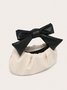 Color Block Pleated Bowknot Handle Cloud Bag