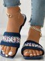 Ethnic Summer Weaving Material Casual Slide Sandals