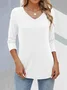 Casual Jersey Loose Plain T-Shirt