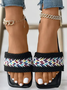 Ethnic Summer Weaving Material Casual Slide Sandals