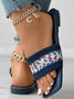 Ethnic Summer Weaving Material Casual Slide Sandals