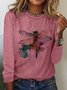 Dragonfly Casual Cotton-Blend Crew Neck T-Shirt