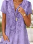 Women's Summer Embroidery V Neck Daily Going Out Casual Dress