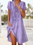 Women's Summer Embroidery V Neck Daily Going Out Casual Dress