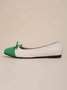 Bowknot Colorblock Ballet Flats