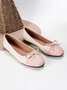 Bowknot Colorblock Ballet Flats