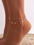 Faux Pearl Beaded Rhinestone Anklet Set