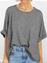 Crew Neck Loose Casual Plain T-Shirt