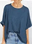 Crew Neck Loose Casual Plain T-Shirt