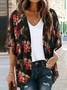 Casual V Neck Floral Loose Kimono