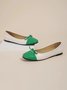 Bowknot Colorblock Ballet Flats