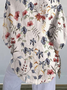 Loose Shirt Collar Casual Floral Shirt