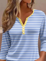 Striped Jersey Casual T-Shirt