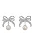 Elegant Imitation Pearl Bowknot Dangle Earrings