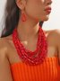 Bohemian Handmade Beads Multi-layer Necklace Jewelry Set