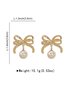 Elegant Imitation Pearl Bowknot Dangle Earrings