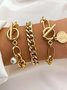 Creative retro 3-piece metal bracelet set