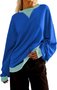 Women Oversized Color Block Long Sleeve Sweatshirt Casual Crew Neck Shirt Loose Fit Pullover Top Y2K Clothes