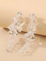 1pair Irregular Clear Acrylic Drop Earrings