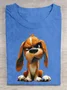 Jersey Dog Crew Neck Casual T-Shirt