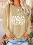 Cotton-Blend Casual Pumpkin Pattern Crew Neck T-Shirt